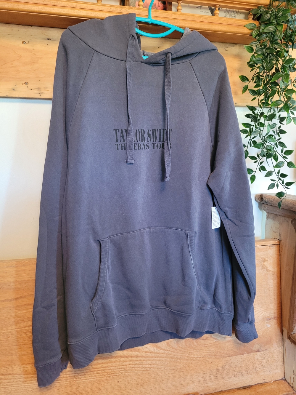 NWT Taylor Swift Charcoal Gray Hooded Sweatshirt — The Eras Tour Print